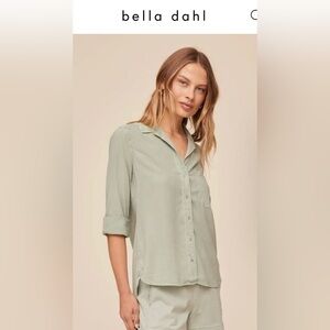 NWT Bella Dahl Shirt Tail Button Down | Women’s Medium | Oasis Green | Tencel